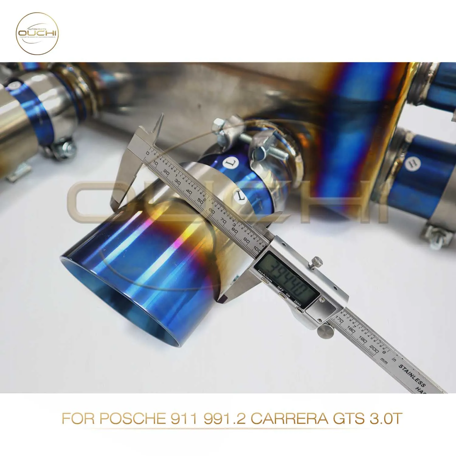 

OUCHI Factory Direct Sales Catback For Posche 911 991.2 Carrera GTS 3.0T Titanium Alloy Car Exhaust Electronic Valve Tips