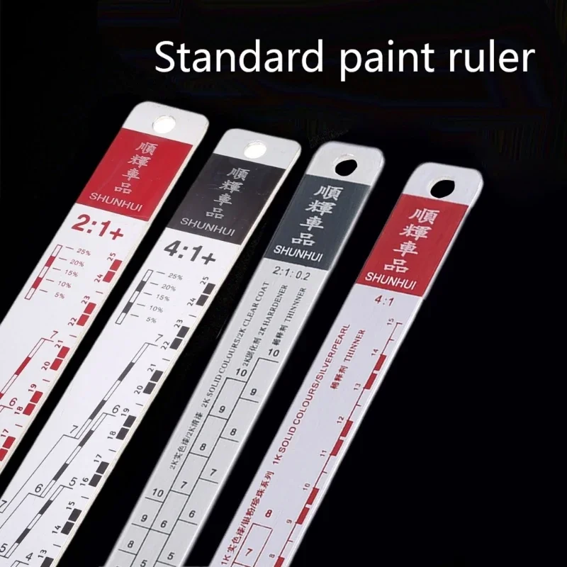 Standard Car Paint Ruler Suitable for Cars Standard Paint Ruler Paint Ratio Ruler Paint Black/R-ed Paint Tools