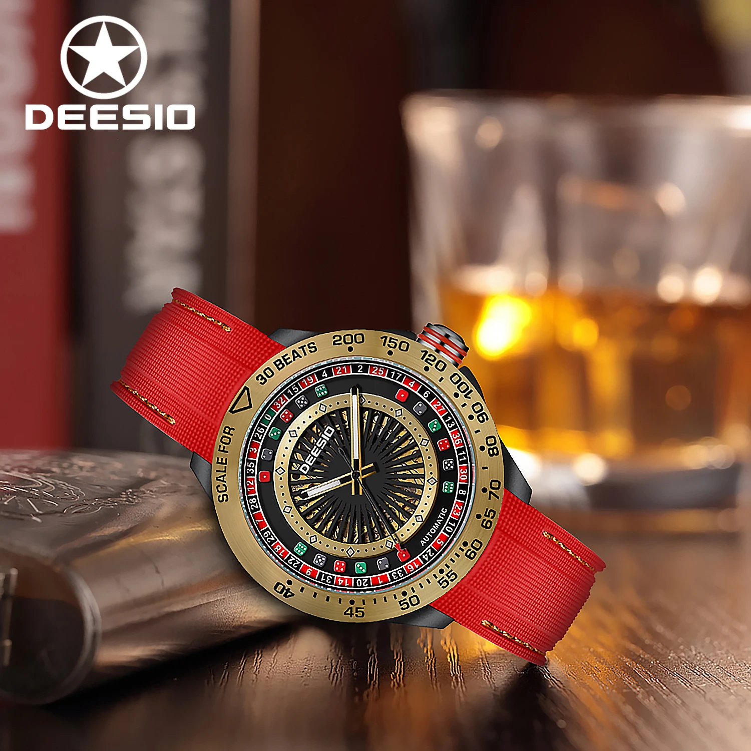 

Автоматические часы Deesio для мужчин, спортивный роскошный ремешок из нержавеющей стали, водонепроницаемость 30 м, деловые повседневные механические наручные часы, подарки
