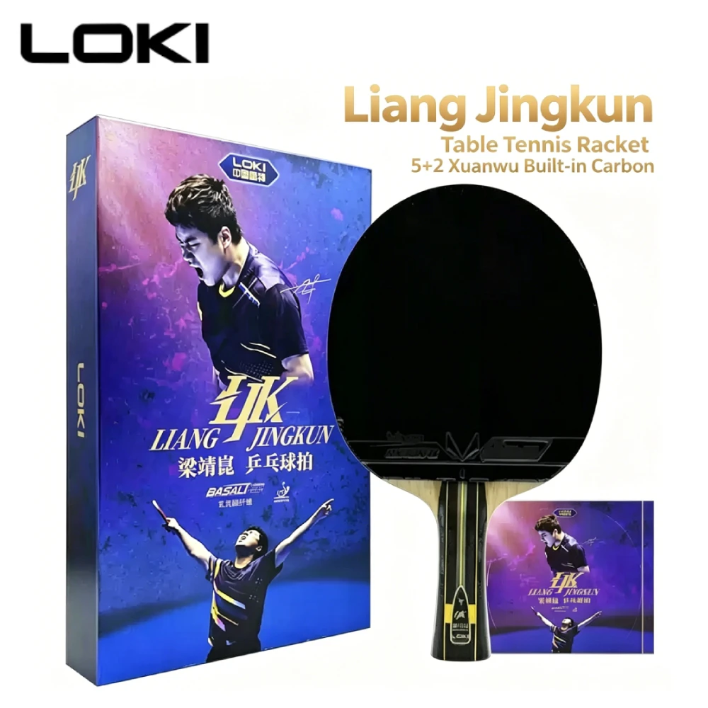 orignal-loki-liang-jingkun-table-tennis-racket-professional-basalt-carbon-ping-pong-paddle-with-fh-rxton-9-bh-telson-rubbers