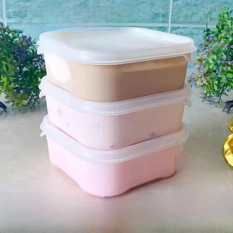 

Thickened Plastic Ice Cream Box Large Freezer Storage Container with Lid Fridge Food Preservation Box Dessert Container