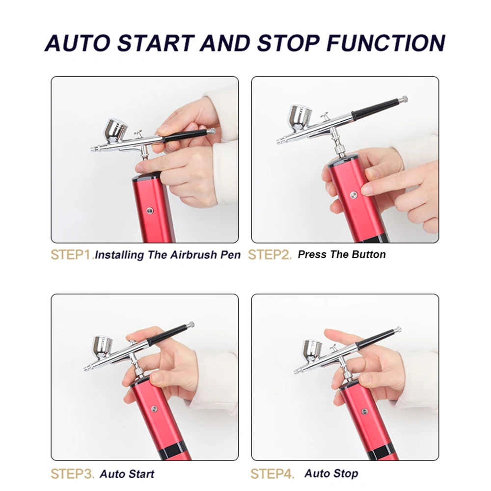 ที่ดีที่สุดมาใหม่ TM80S ไร้สาย Airbrush Compressor Kit 32Psi Auto Start Stop Mini แบบพกพาไร้สายส่วนบุคคล