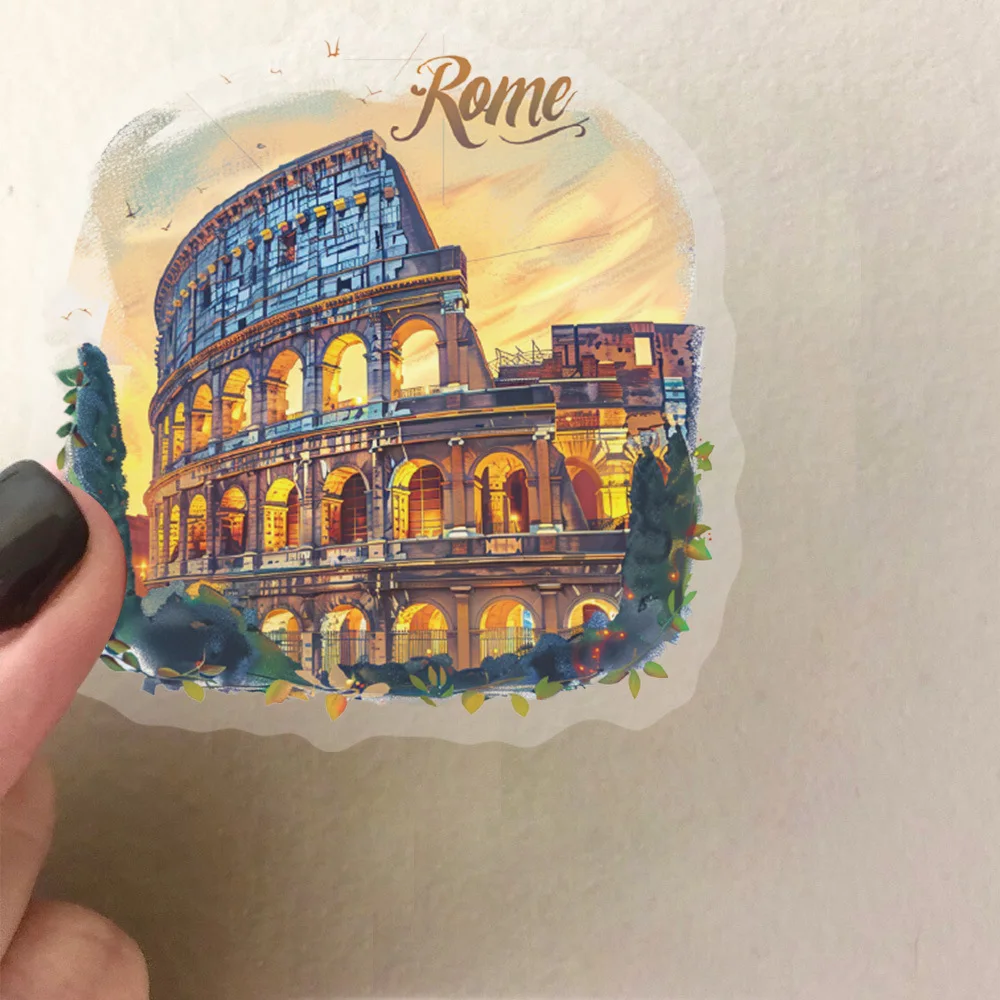 

10/30/50PCS Travel Postcard Sticker Cartoon Funny Transparent Graffiti Decorative Water Cup Skateboard Motorcycle Helmet Guitar