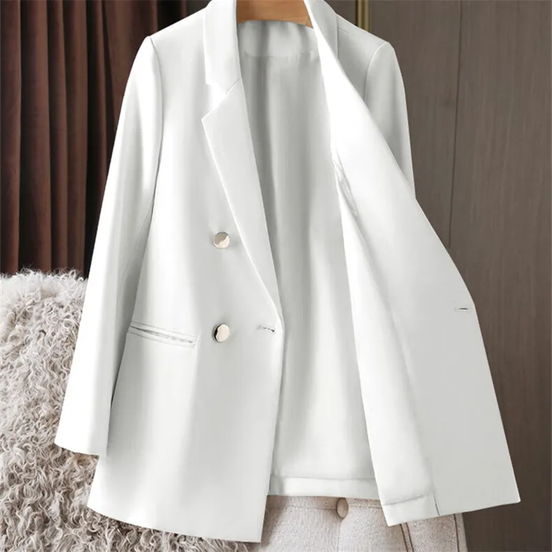 Spring New Korean Fashion Small Suit Top Brown Suit Coat Women\'s Loose Straight Tube Temperament Blazer Office Work Suit Jacket