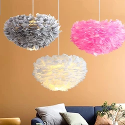Feather Led Pendant Lamp Bedroom Simple Modern Warm Romantic Creative Personalized Living Room Home Furnishing Lighting