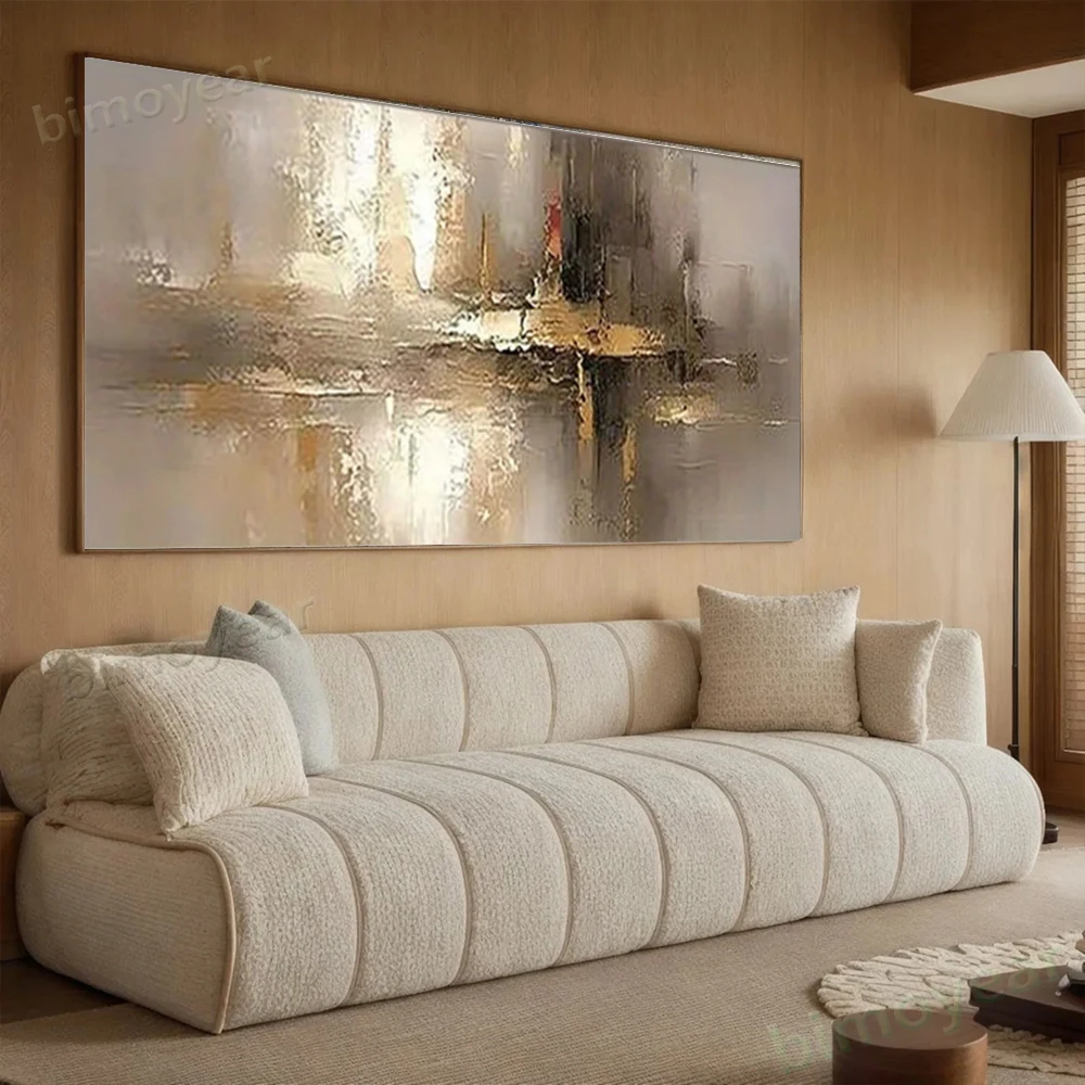 

100% Hand Painted Abstract Oil Painting Morandi color block Wall Art Picture On Canvas Mural For Living Room Home Decor Paint