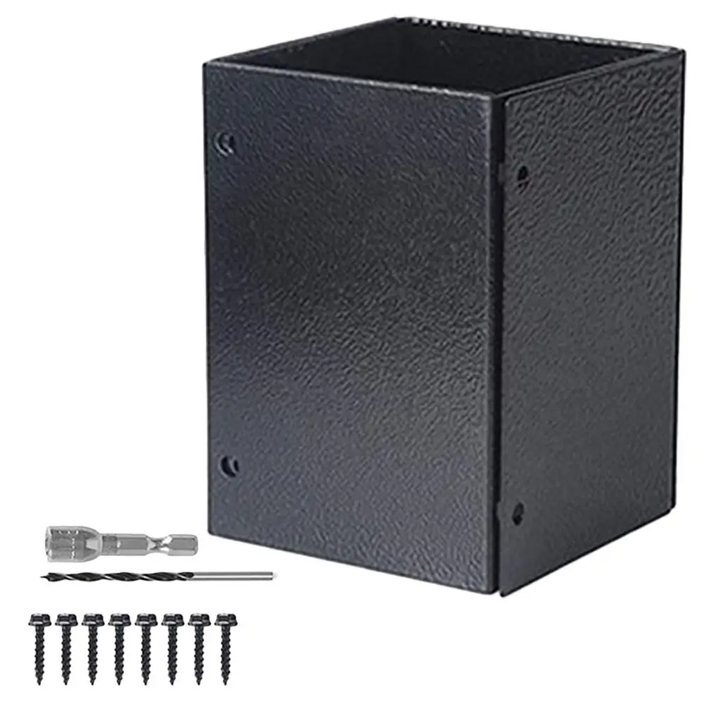 

Mailbox Post Protector Metal Deck Railing Cover Bracket Fence Brackets Base Sturdy Smooth Edge Long Service Wooden Mailbox Post
