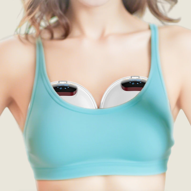 Portable Double Wearable Electric Breast Pump Hands-Free Milk Extractor 4 Modes 60 Levels Silent LED with Case for Breastfeeding