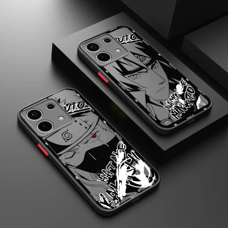 Black N-Narutos Art Frosted Translucent Phone Case For Redmi 9A 9C 9i 9T 10 Prime 10C K30 K40 S K20 Pro Gaming Plus