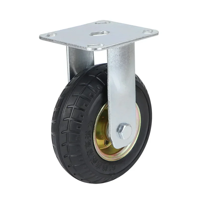 

5 "6"8" Rubber Mute Universal Wheel Flat Medical Cart Wheel High Elasticity Industrial Heavy-duty Flat Driver Pushes Wheel