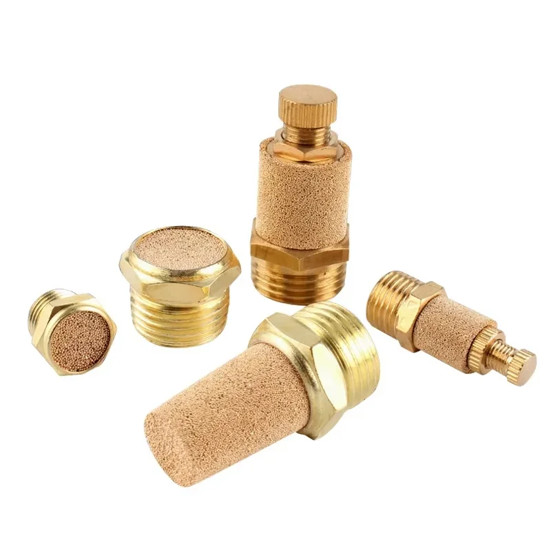 Pneumatic Exhaust Muffler 1/8‘’ 1/4‘’ 3/8‘’ 1/2‘’ BSP Male Thread For Air Noise Brass Adjustable Long Short BSL