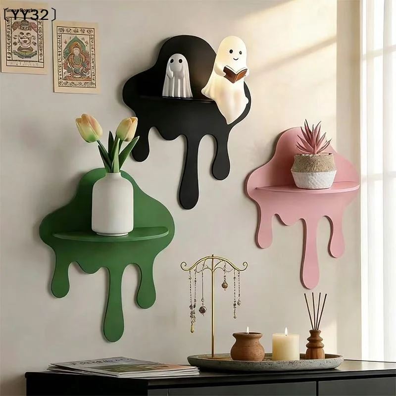 Cloud Storage Holder Irregular Shape Wall Mounted Storage Rack Homestay Home Decor Storage Stand Craft Ornament Gift〔YY32〕