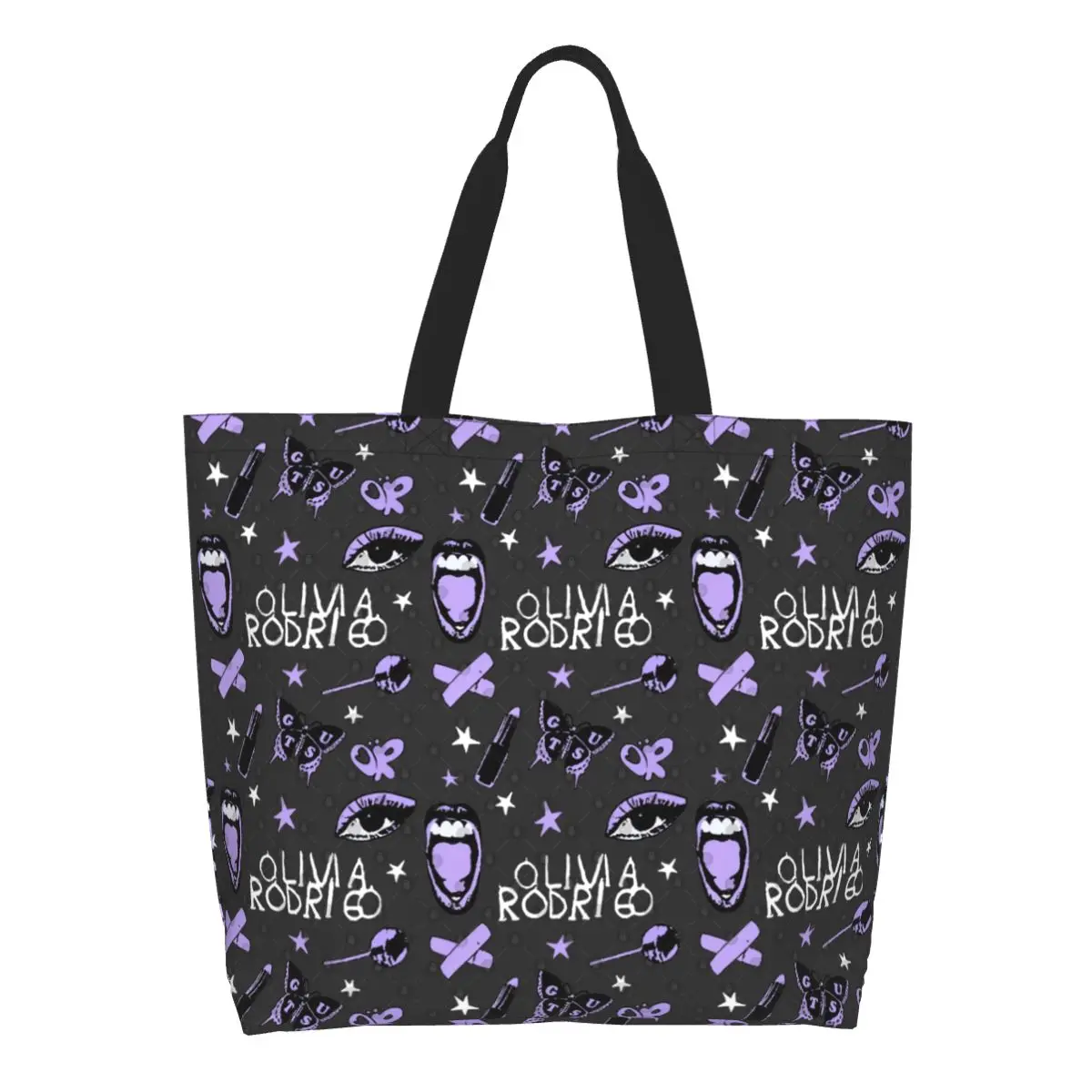 Kawaii Olivia Rodrigos Shopping Tote Bags Recycling Canvas Groceries Shoulder Shopper Bag