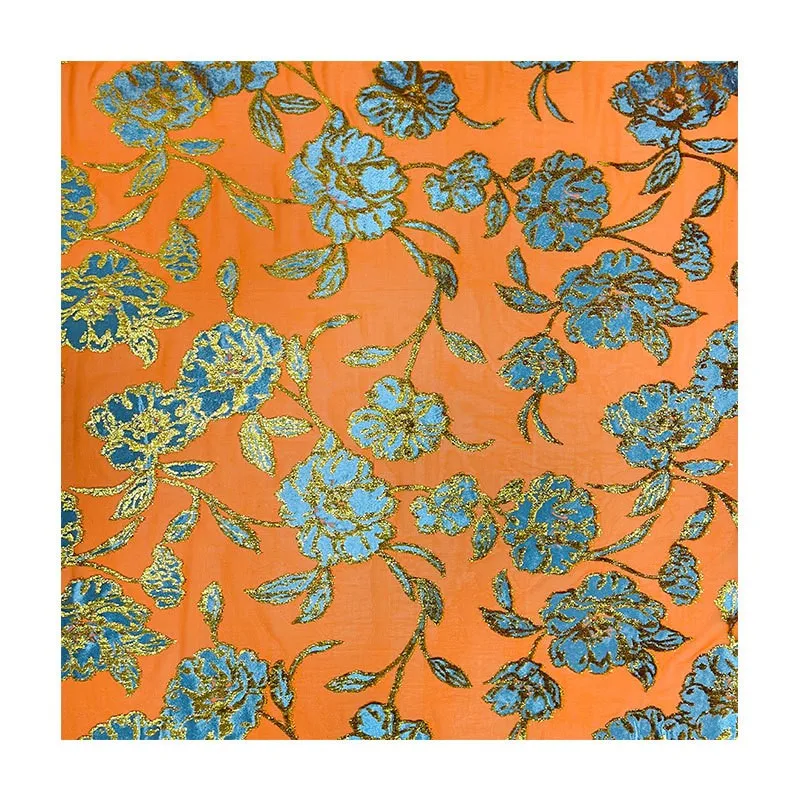 High-end custom-made dress and cheongsam made of woven velvet brocade jacquard viscose fabric