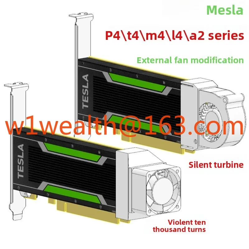

Подходит для видеокарты NVIDIA P4, T4, M4, L4, A2, полный комплект модификации рассеивания тепла