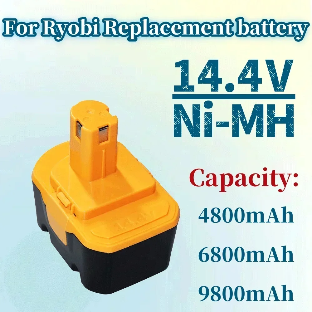 

For Ryobi 14.4V 4800/6800/9800mAh NI-MH Batterie Replacement battery for Cordless Drill R10521 RY6201 RY6202 130224010 130224