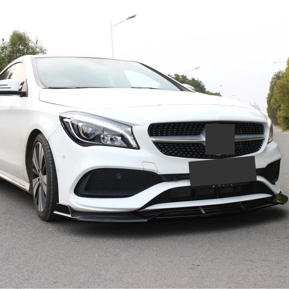 For Mercedes-Benz CLA Class C117 CLA200 CLA260 CLA45 AMG 2016 2017 2018 2019 Front Bumper Spoiler Lip Lower Splitter Blade Kit