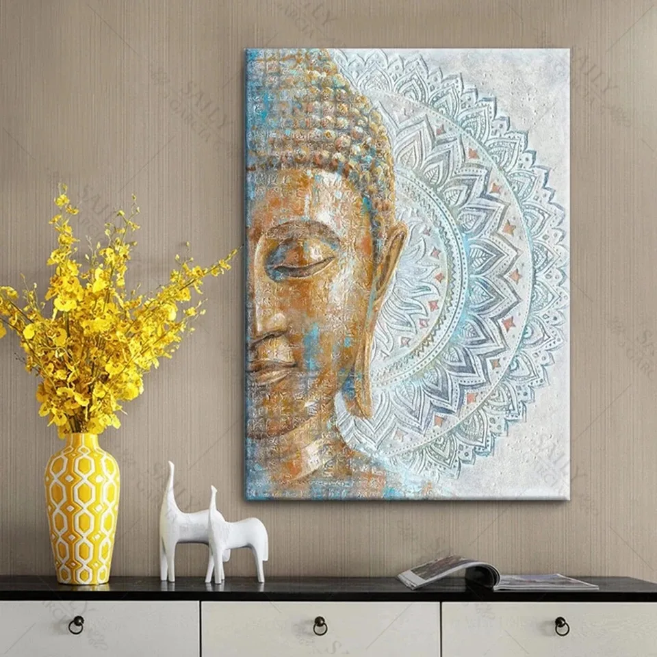 Gold Buddha Diamond Embroidery Mandala Flower Blossom 5D Diamond Painting Art Cross Stitch Complete Kit Zen Rhinestone Pictures