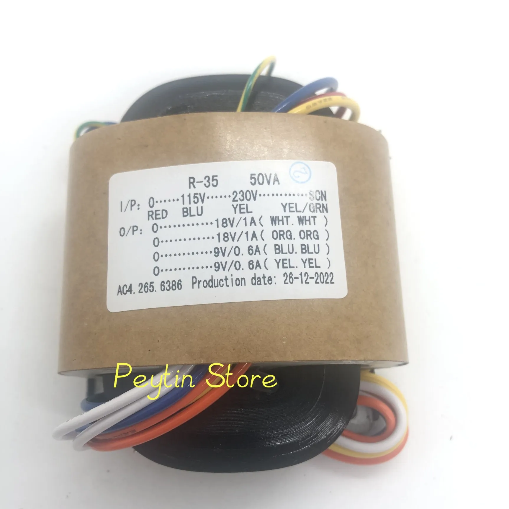 1Pc 50W 50VA R-type Primary Input 0-115-230V-SCN or 0-220V-SCN Secondary Output 25V 18V-9V 24V-12V R-core Transformer Audiophile