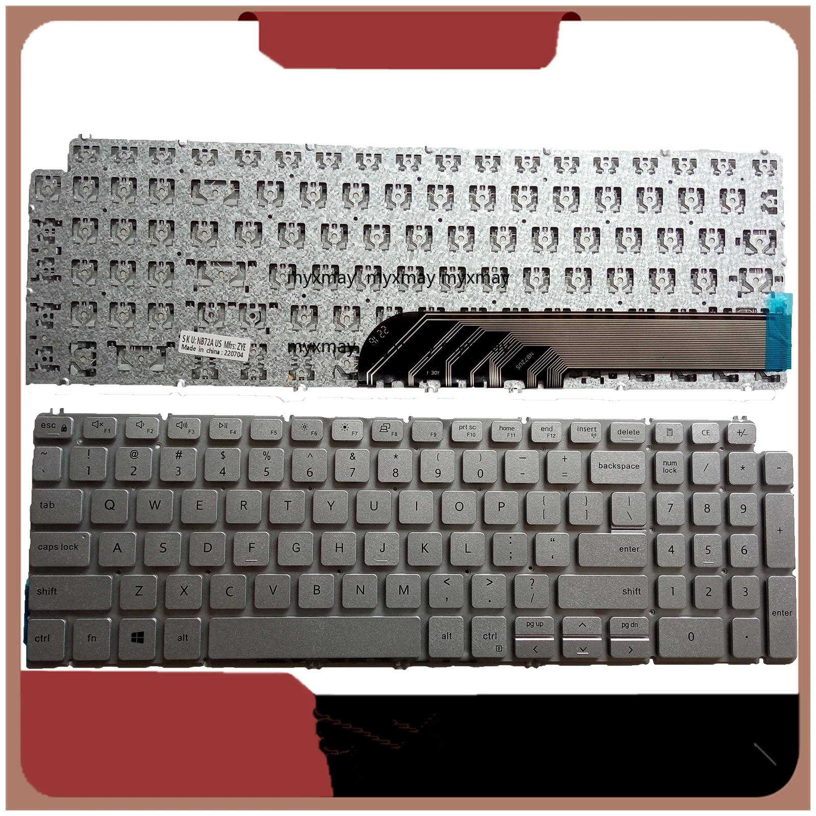 

US Laptop Keyboard for DELL ostro 15-5501 5502 P102F 5590 15-7500 7590