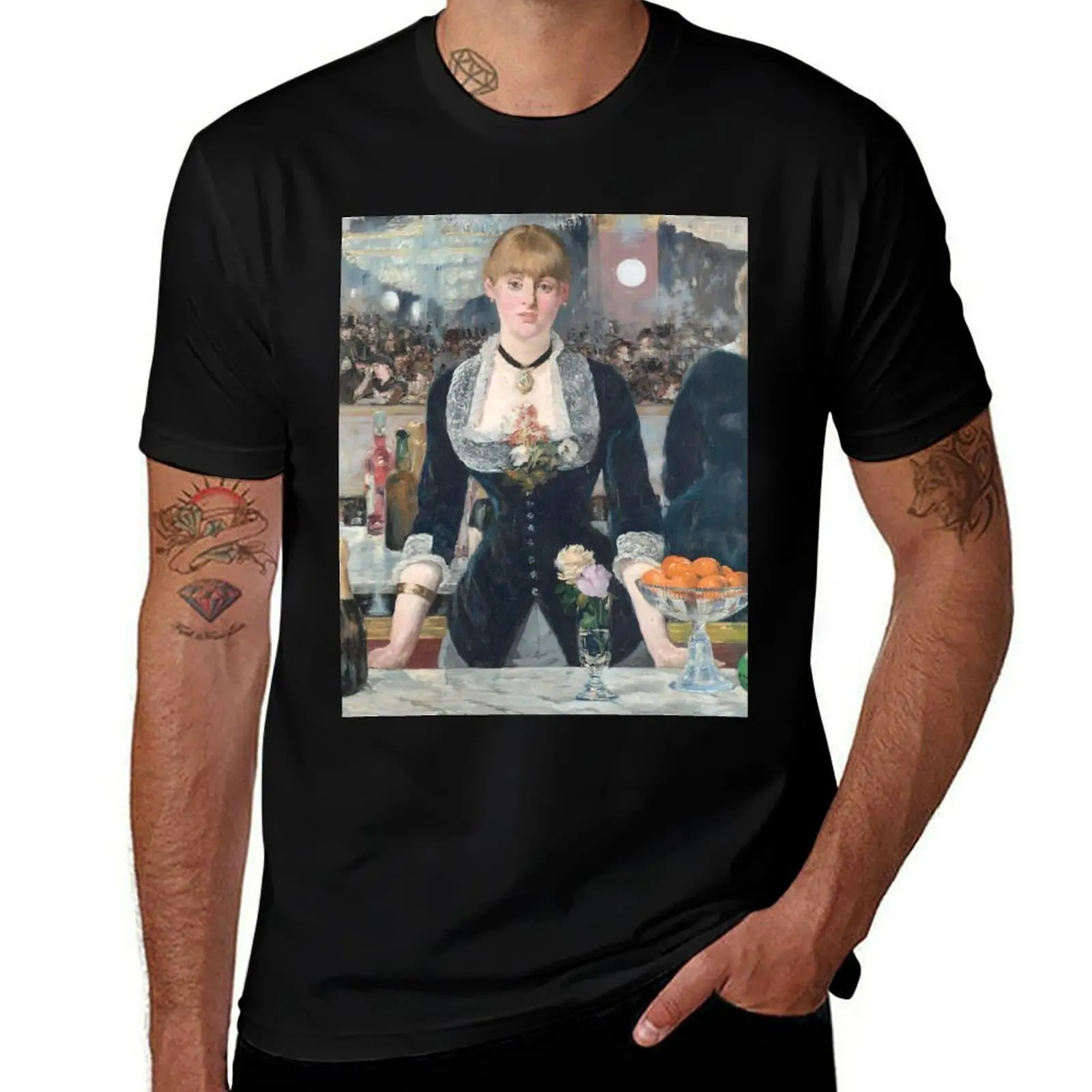 

HD. A Bar at the Folies-Bergère, by Edouard Manet. HIGH DEFINITION T-Shirt Short sleeve tee Funny t-shirts mens t shirt