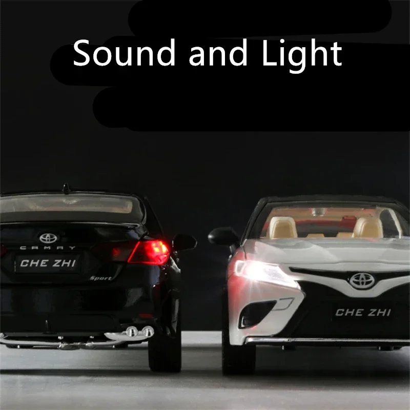 1:24 Toyota Camry Alloy Car Model Diecast Metal Toy Vehicles Car High Simulation Sound Light Collection Childrens Toy Gift A165