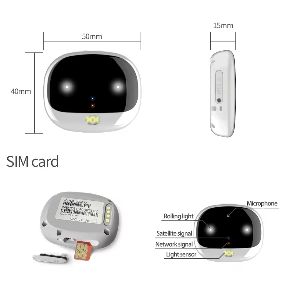 Imagem -06 - Mini Gps Tracker para Gatos com Luz Led Localizador de Animais à Prova Dágua Colarinho Anti Perdido Voz Bidirecional Cão Suprimentos 4g