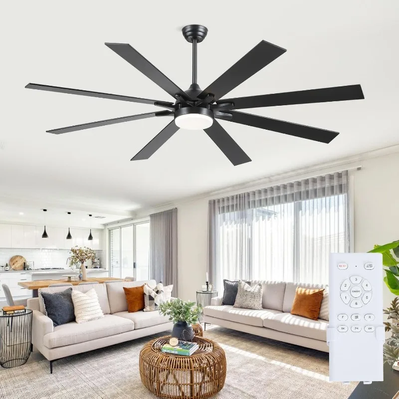 

72 Inch Ceiling Fans , Modern Indoor Outdoor Large Ceiling Fan for Bedroom Living Room Patio Porch, 6 Speeds