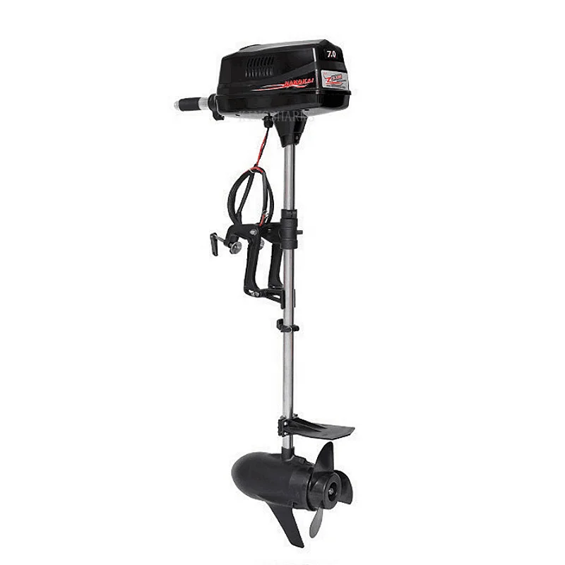 48V 7HP/1800W Electric Boat Motor 45A Brushless Inflatable Fishing Boat Tiller Control Air-cooled Outboard Electric Engine