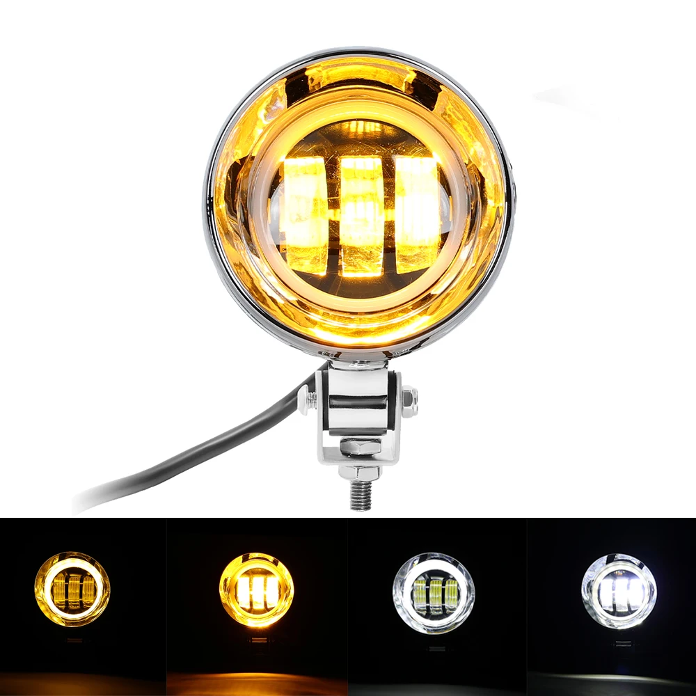 

Universal Motorcycle LED Fog Lights Front Spot Lamp Headlight for Motorbike Scooter Cafe Racer Cruisers Bobbers Choppers Softail