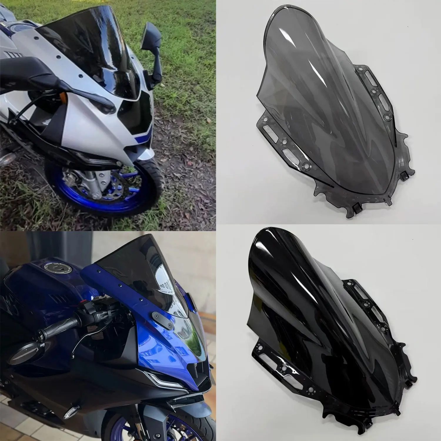 

2025 R125 Double Bubble Windshield Windscreen Screen Wind Deflectors For Yamaha YZF R15 V4.0 2021 22 2023 2024 YZFR15 M V4 R15M