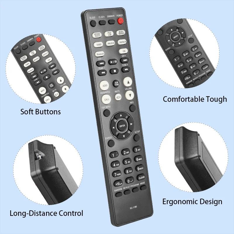 RC-1199 Remote Control Compatible With Denon Network CD Receiver RCD-N9 RCDN9 Replacement Controller