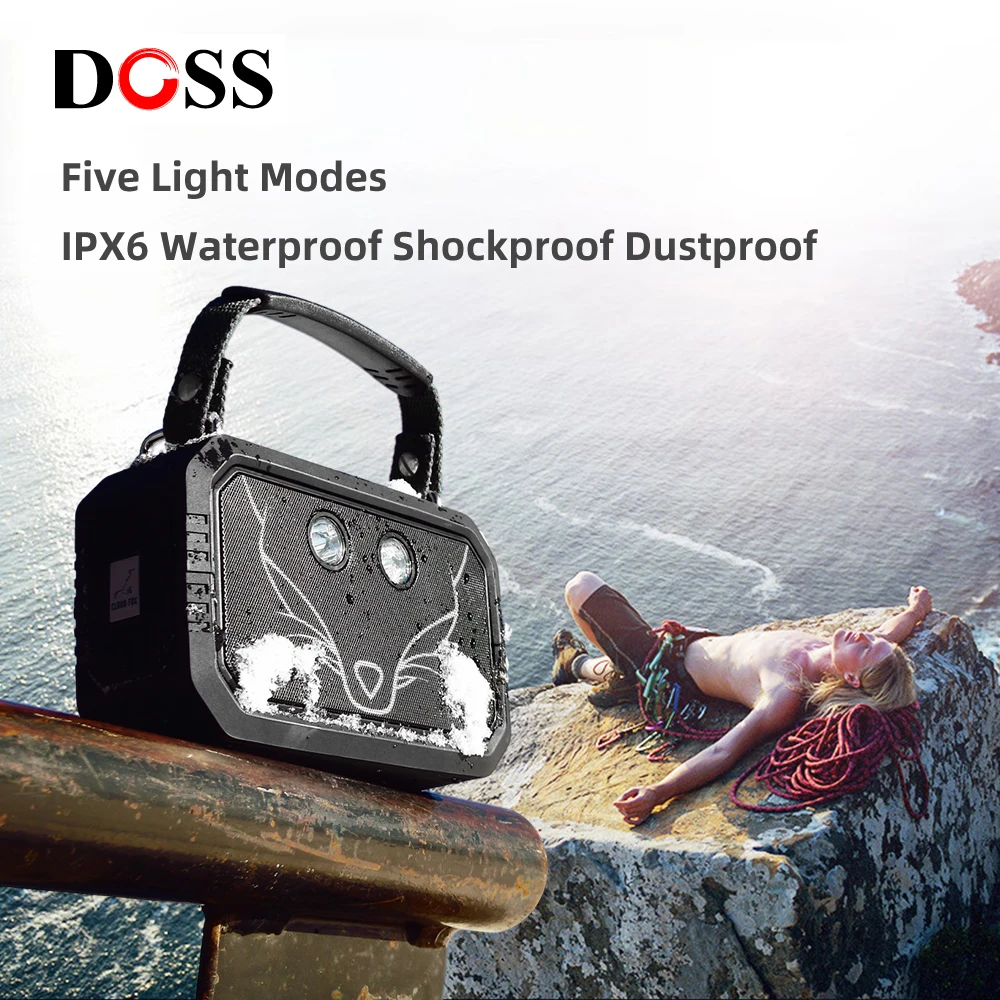 

DOSS Bluetooth Speaker Traveler Outdoor IPX6 Waterproof Portable Sound Box 20W Stereo Bass Music Box Wireless Pairing Speakers