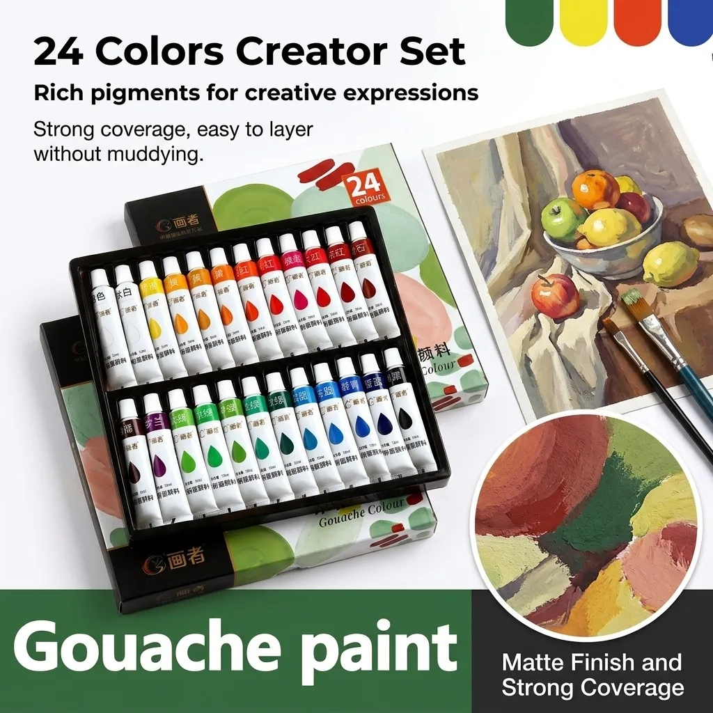 Ensemble de 2 peintures à l'aquarelle - Choisissez 12/18/24/36 couleurs, 12 ml chacune, idéal pour la peinture et les travaux de pigmentation, fournitures de peinture à l'aquarelle