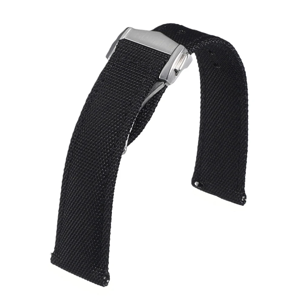 Neues Sailcloth-Uhrenarmband mit Schnellverschluss, Faltschließe, 20 mm, 22 mm, wasserdichtes Nylon-Uhrenarmband für Omega für Herren