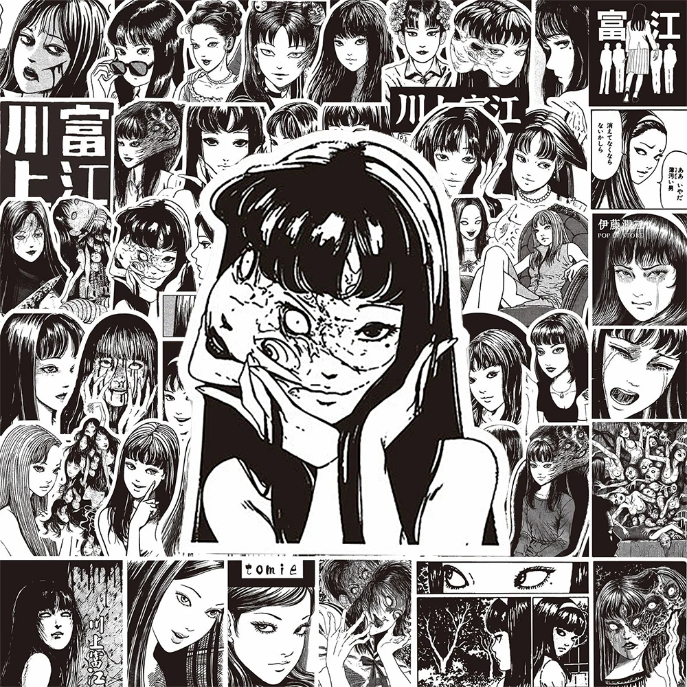 10/30/70pcs Tomie Junji Ito Manga Cartoon Stickers Horror Anime Sticker Skateboard Suitcase Laptop Tomie Kawakami Graffiti Decal