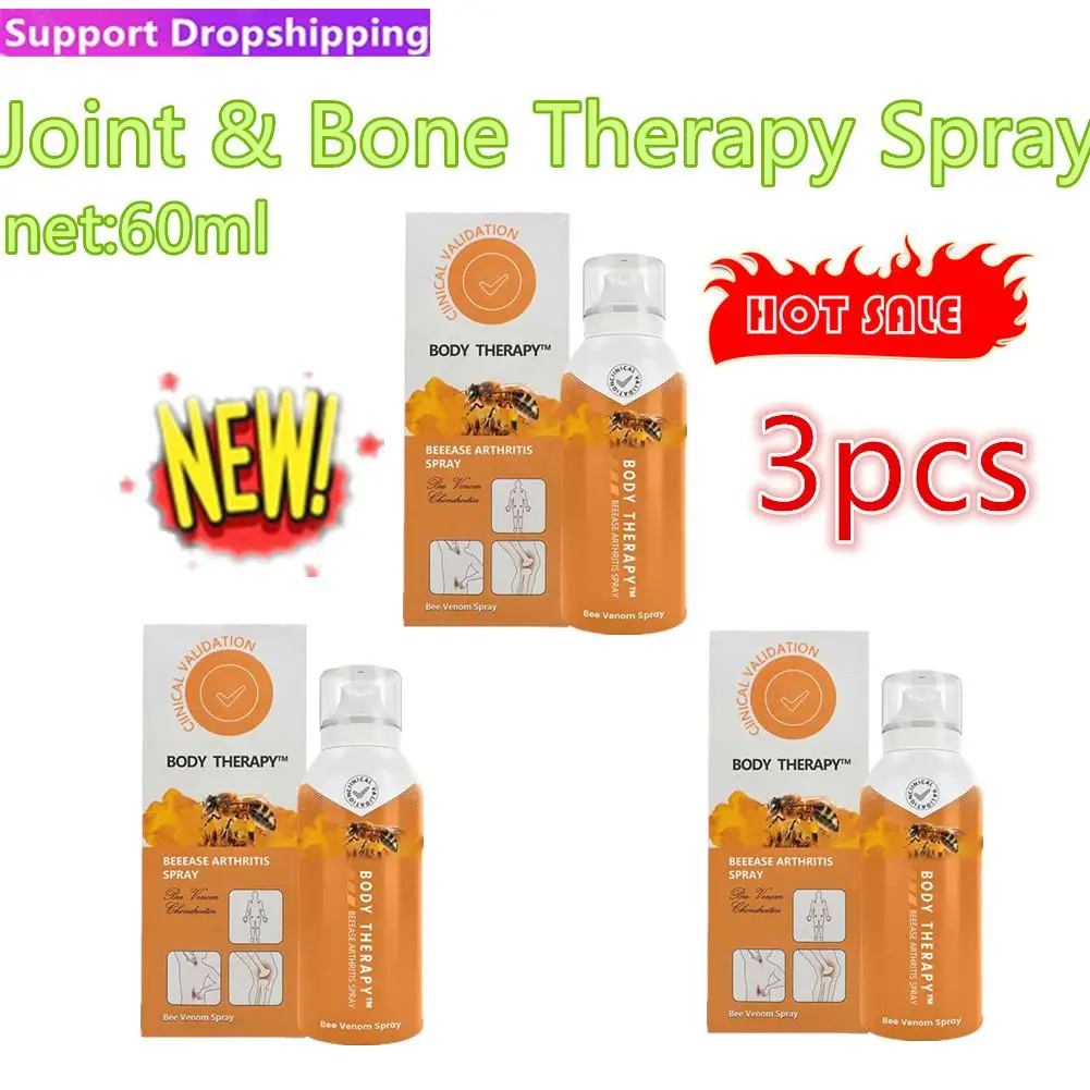 

3pc New Beevenom Spray Body Joint & Bone Therapy Treatment Intensification Concentrated Muscle Care Recovery Health Spray 60ml