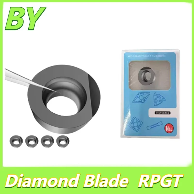 

RPGT1003-R5 RPGT10T3MO Алмазная вставка RPGT1204MO-R6 PCD Концевая фреза из алюминиевого сплава Твердосплавный токарный станок с ЧПУ CBN