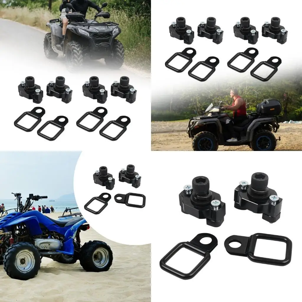 2/4 Pcs UTV Tie-Down Point with Aluminum D-Loop Hardware for Cargo Hauling