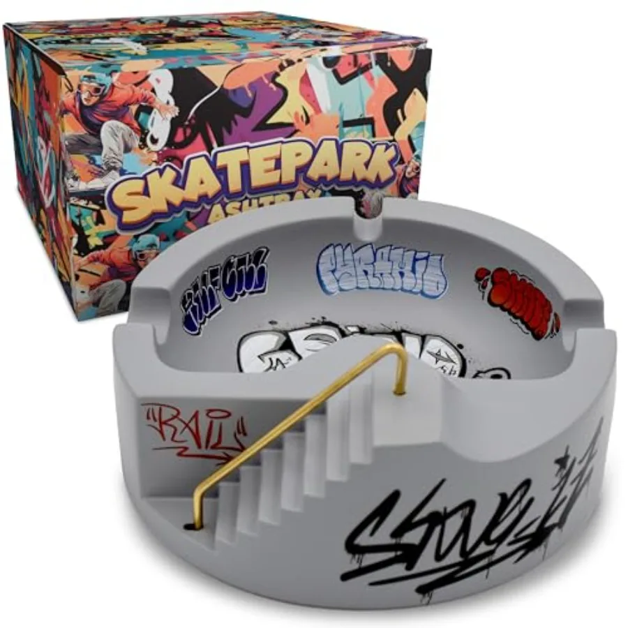 Concrete Skatepark Tray USA Brand, Compatible with Mini-Tech Decks, Cool Accory for Skaters