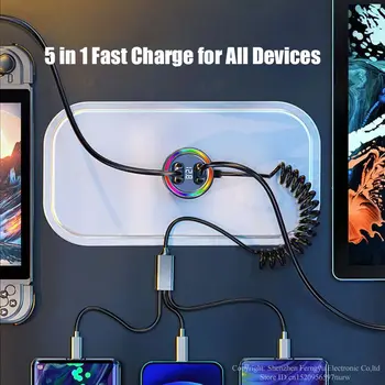 320W USB車用充電器 5合1快速充電手機轉接器,適用於iPhone 14 Pro Max、Apple 13/12/11、三星、華為、OPPO、一加、小米等手機 8 最佳銷售 蘋果充電器適配器 - №4