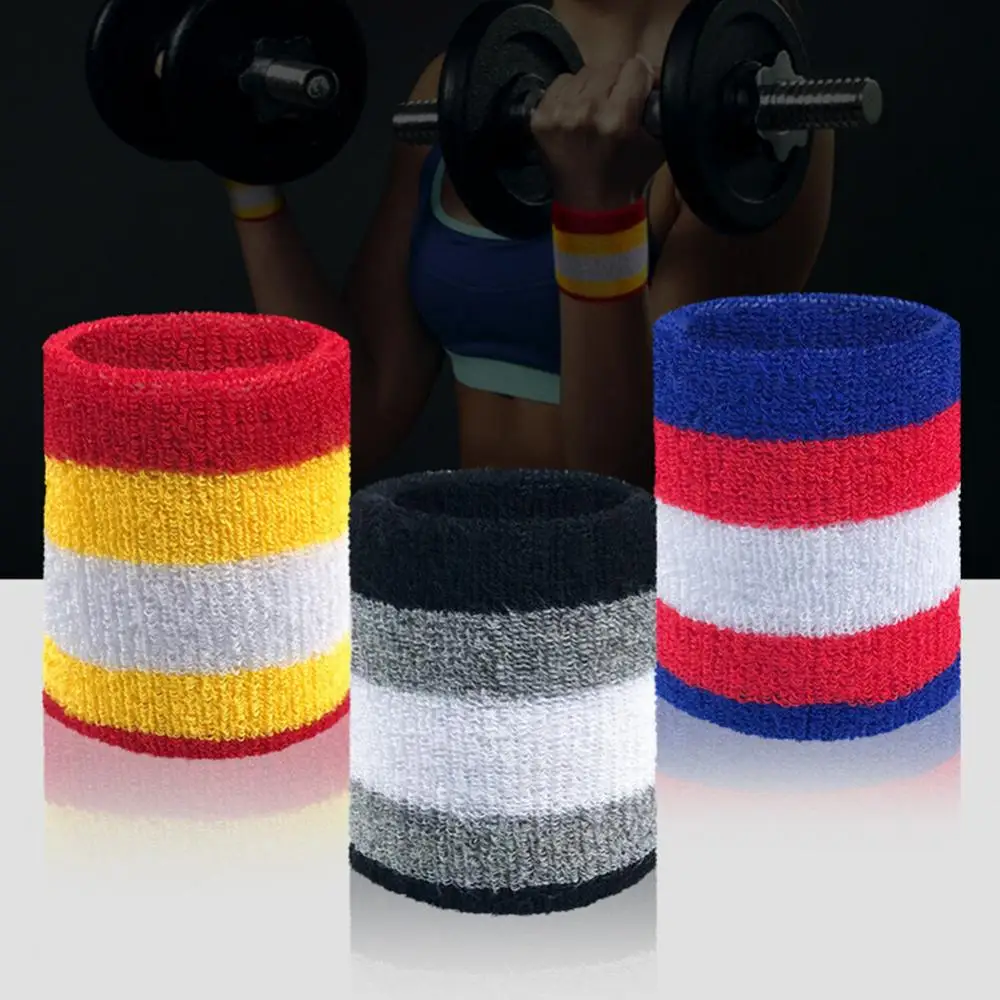 2PCS Outdoor Sports Wristbands Sweat-absorbent Basketball Tennis Cycling Hand Grips Fitness Wrist Support Gym Bodybuilding Cross