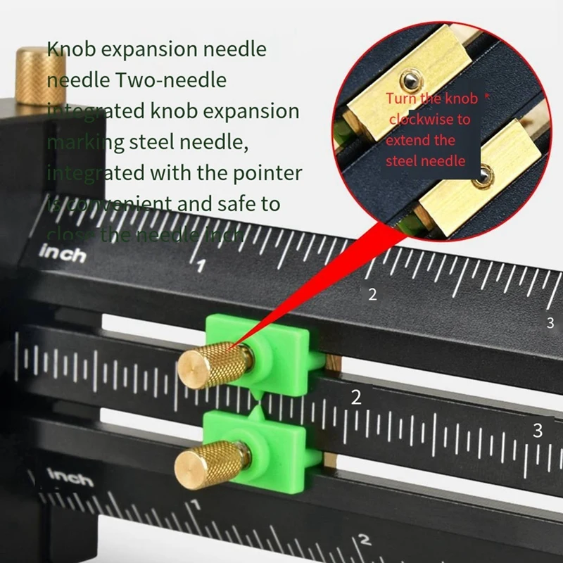 A81M New Vertical Marking T-Type Hole Marking Mark/T-Type Double-Line Ruler With Steel Needle/Parallel Marking Ruler