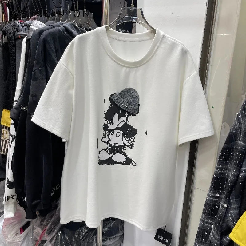 

2025 Autumn Winter Thickened Round Neck Loose Mid-Length Short Sleeves Tees Bottoming Shirt For Women's Kawaii Clothes T-shirts