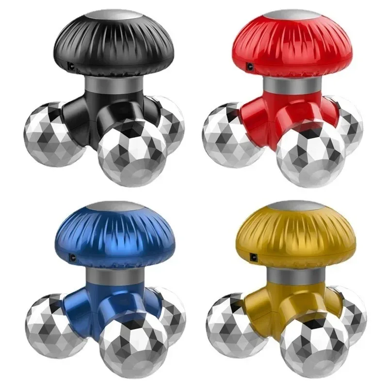 Nuevo Masajeador vibratorio de mano 4 en 1 con 3 cabezales de masaje para amasar para automasaje, relajación o tensión muscular, Mini masajeador