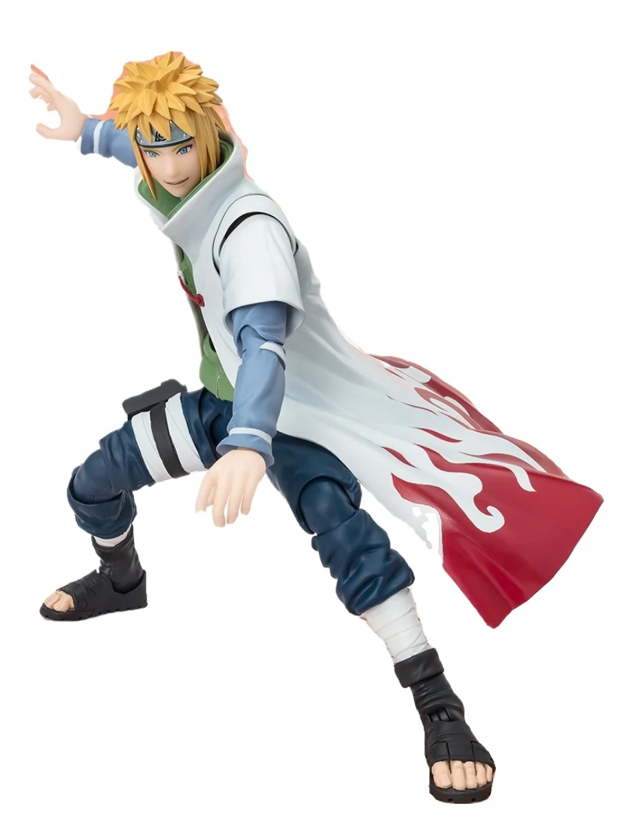 Bandai Original SHFiguarts NARUTO Minato Namikaze Anime Action Figure Active Joints Model Hobbies Collectible Gift