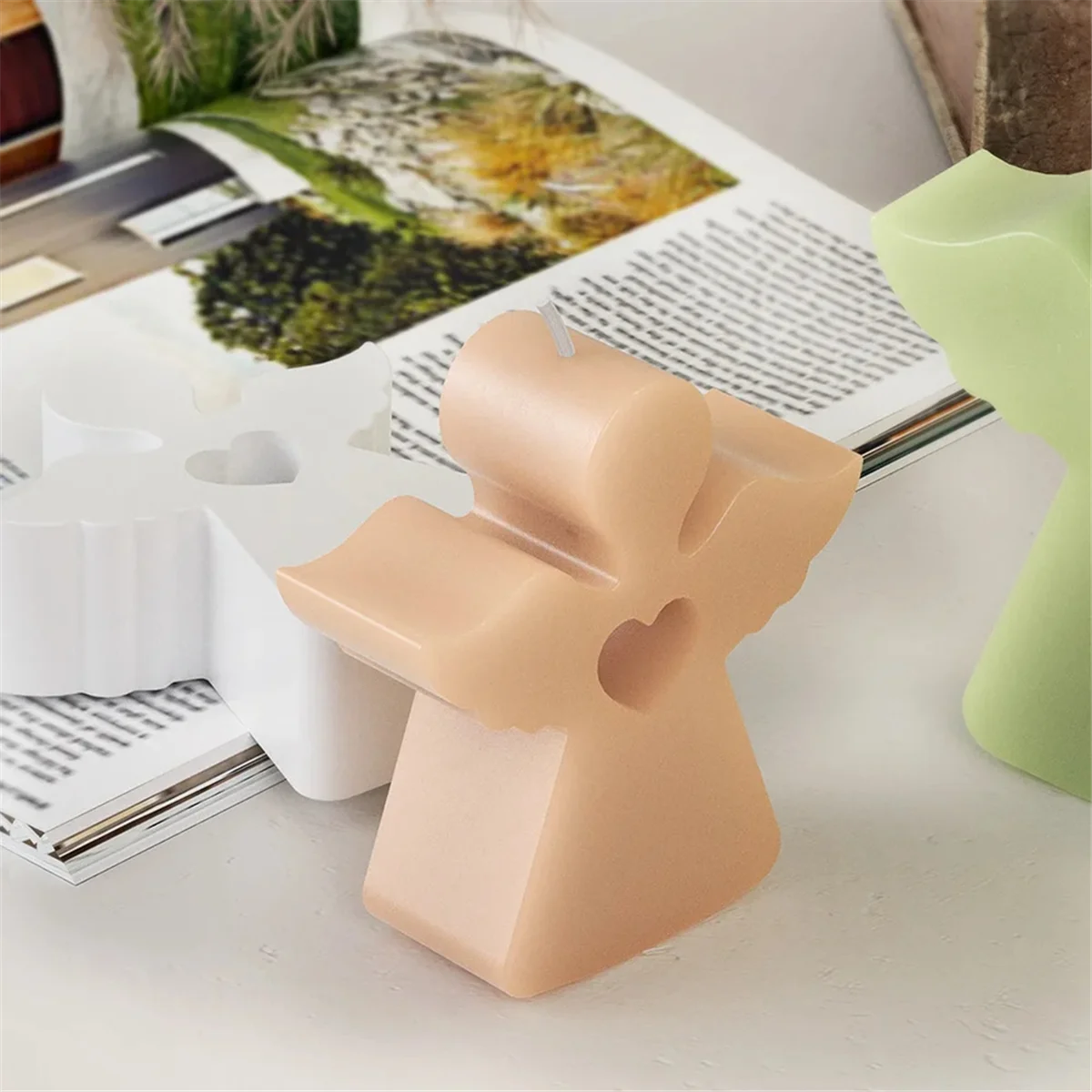 7 قطع DIY المنزل منزل أرنب زاوية شمعة قالب من السيليكون الحب شكل منزل كعكة الشوكولاته سيليكون الروائح ديكور المنزل