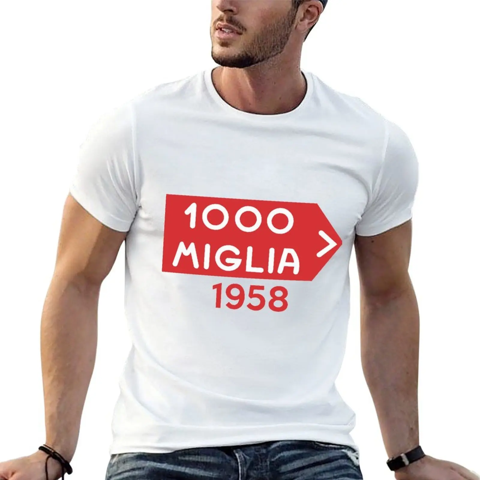 Mille Miglia (1000) 1958 T-Shirt man t shirt heavy cotton funny t shirts man T-Shirt
