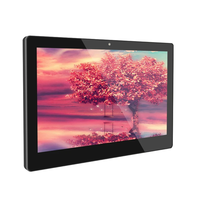 Hope-star Android 8.1 AD signage 10.1 inch IPS PACP touch POE RJ45 wall mount android tablet all in one