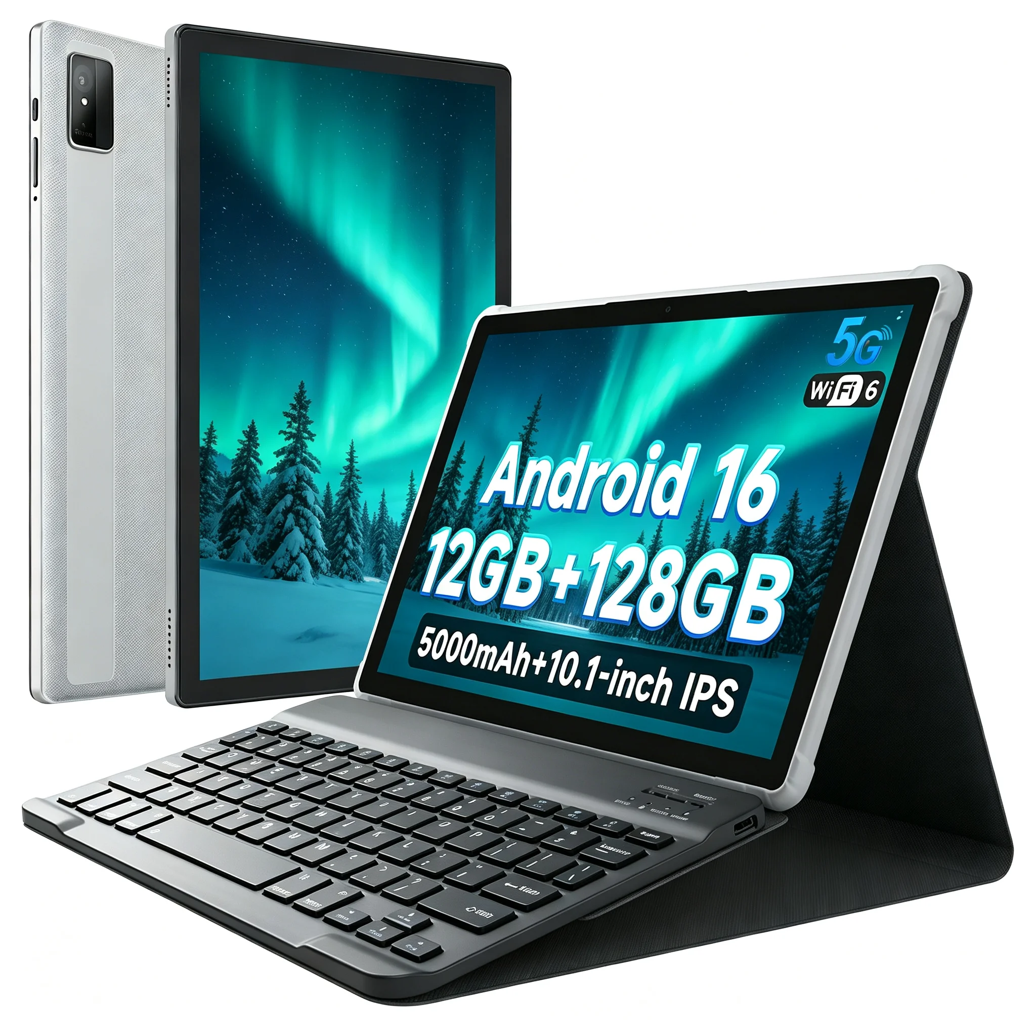 Paitanry 10 Inch Android 16 Tablet PC Octa Core 12GB RAM 128GB ROM WiFi Bluetooth GMS Google Play Dual Cameras Educational Tab
